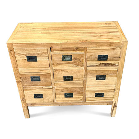 Reclaimed Teak 9 Drawer Chest