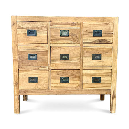Reclaimed Teak 9 Drawer Chest