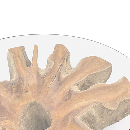 Java Root Round Coffee Table With 90cm Glass