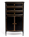 Black and Antique Gold Orson Side Chest