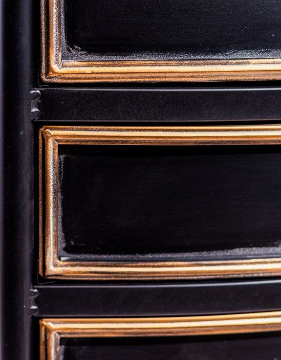 Black and Antique Gold Orson Side Chest