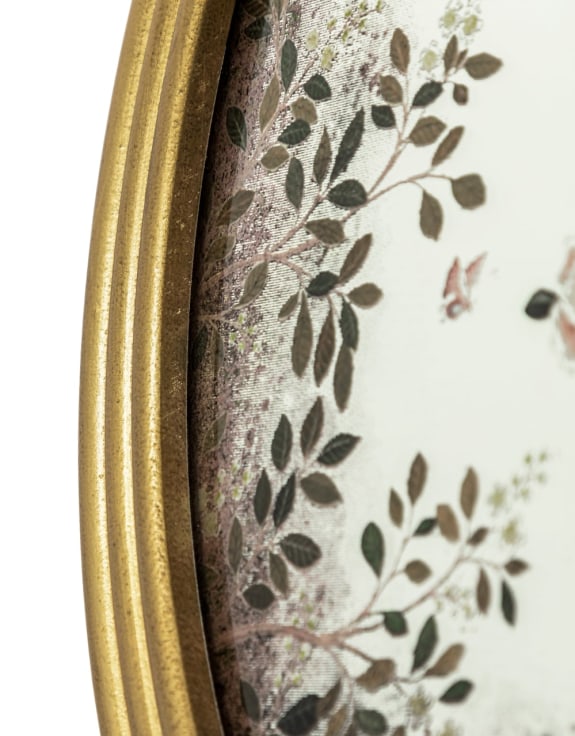 Botanic Gold- Round Framed Wall Mirror