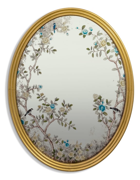 Botanic Gold-Oval Framed Wall Mirror