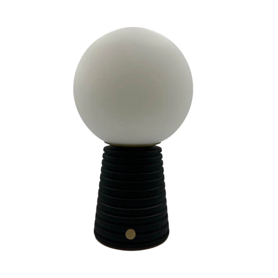 Chalk Rechargeable Touch Lamp - Small Ribbed Charcoal