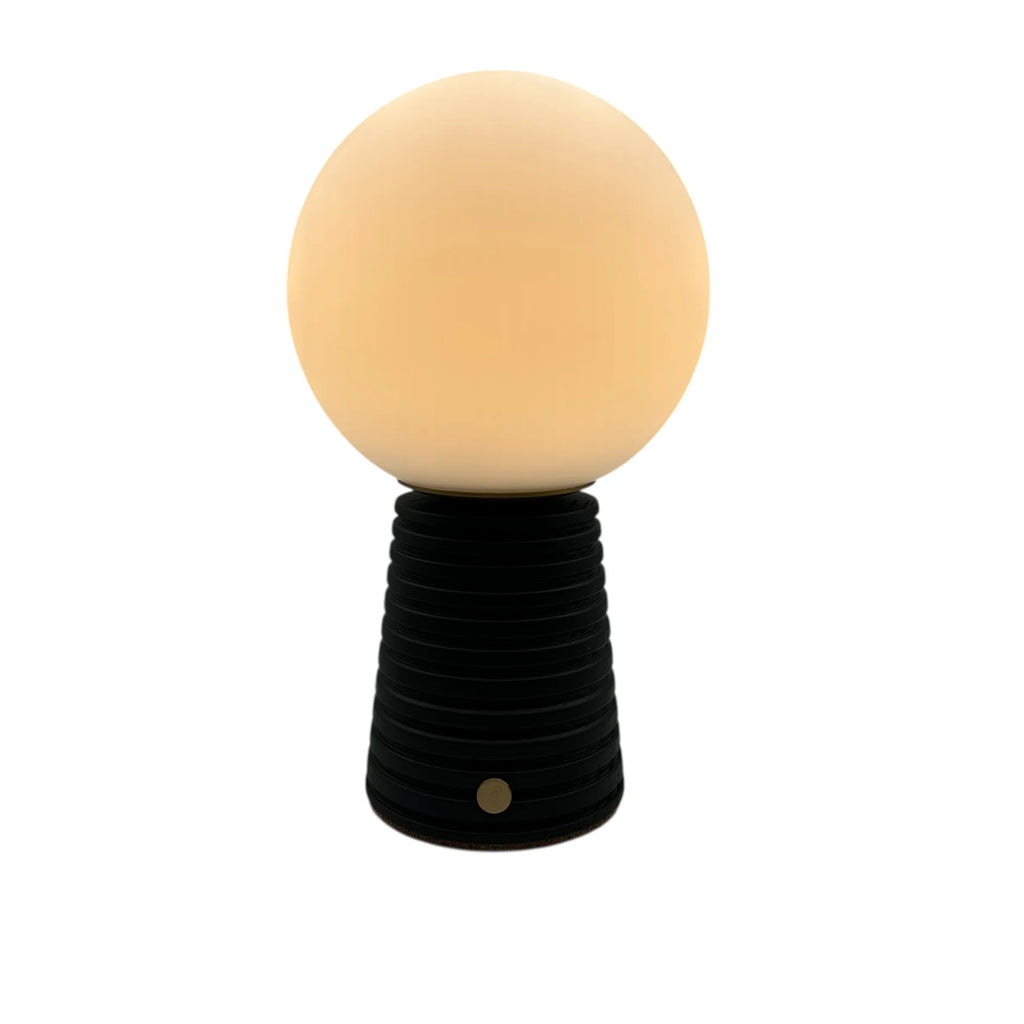 Chalk Rechargeable Touch Lamp - Small Ribbed Charcoal
