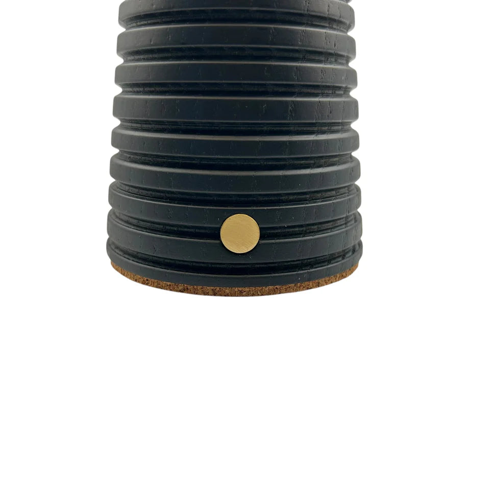 Chalk Rechargeable Touch Lamp - Small Ribbed Charcoal
