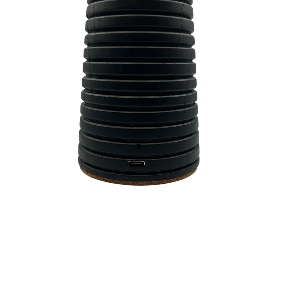 Chalk Rechargeable Touch Lamp - Large Ribbed Charcoal