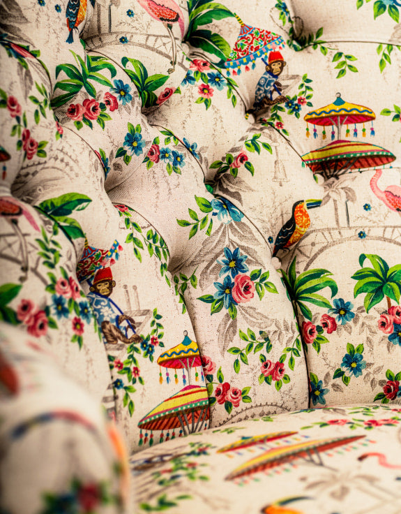 Exotic Paradise Print Occasional Chair - Hand Made in the UK