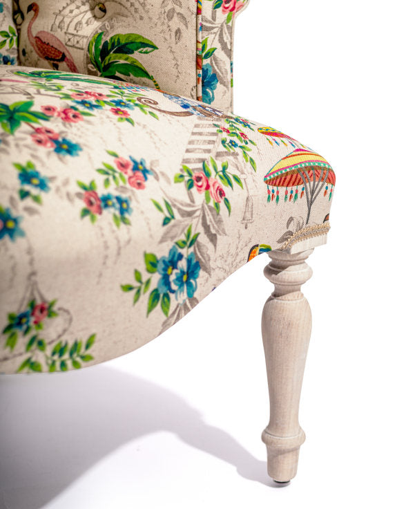 Exotic Paradise Print Occasional Chair - Hand Made in the UK