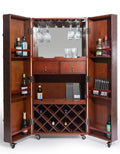 Savanna Extra Large Brown Leather 2 Door Bar Cabinet