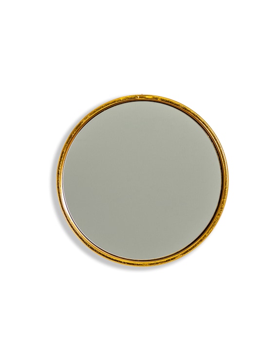 Gold Leaf Cylinder Mirror - 30cm