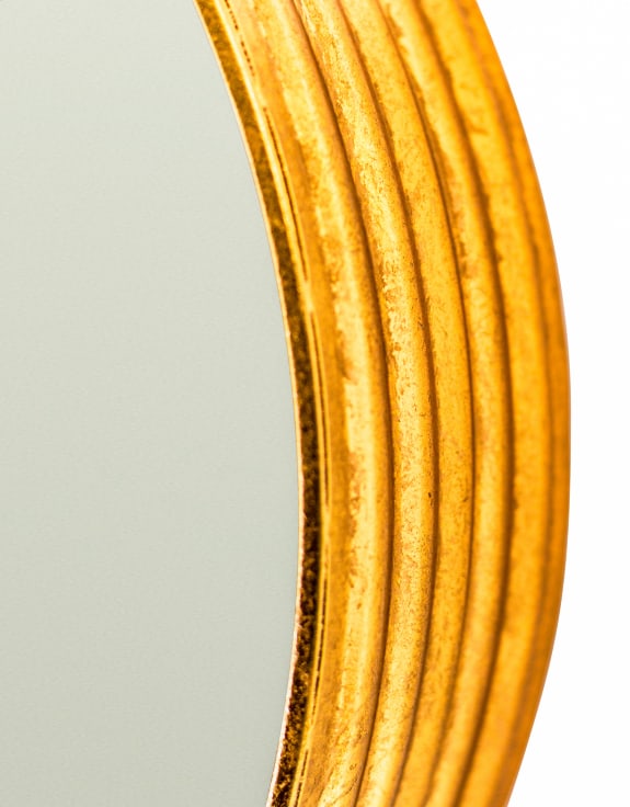 Gold Leaf Cylinder Mirror - 40cm