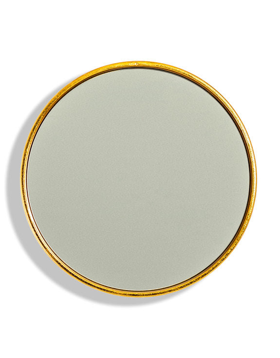 Gold Leaf Cylinder Mirror - 40cm