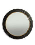 Large Knightsbridge Black & Gold Metal Round Wall Mirror