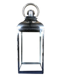 Regency Square Polished Steel and Glass Lantern - Large