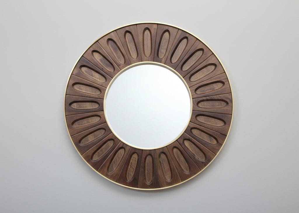 Mandra Wooden Carved Design Mirror