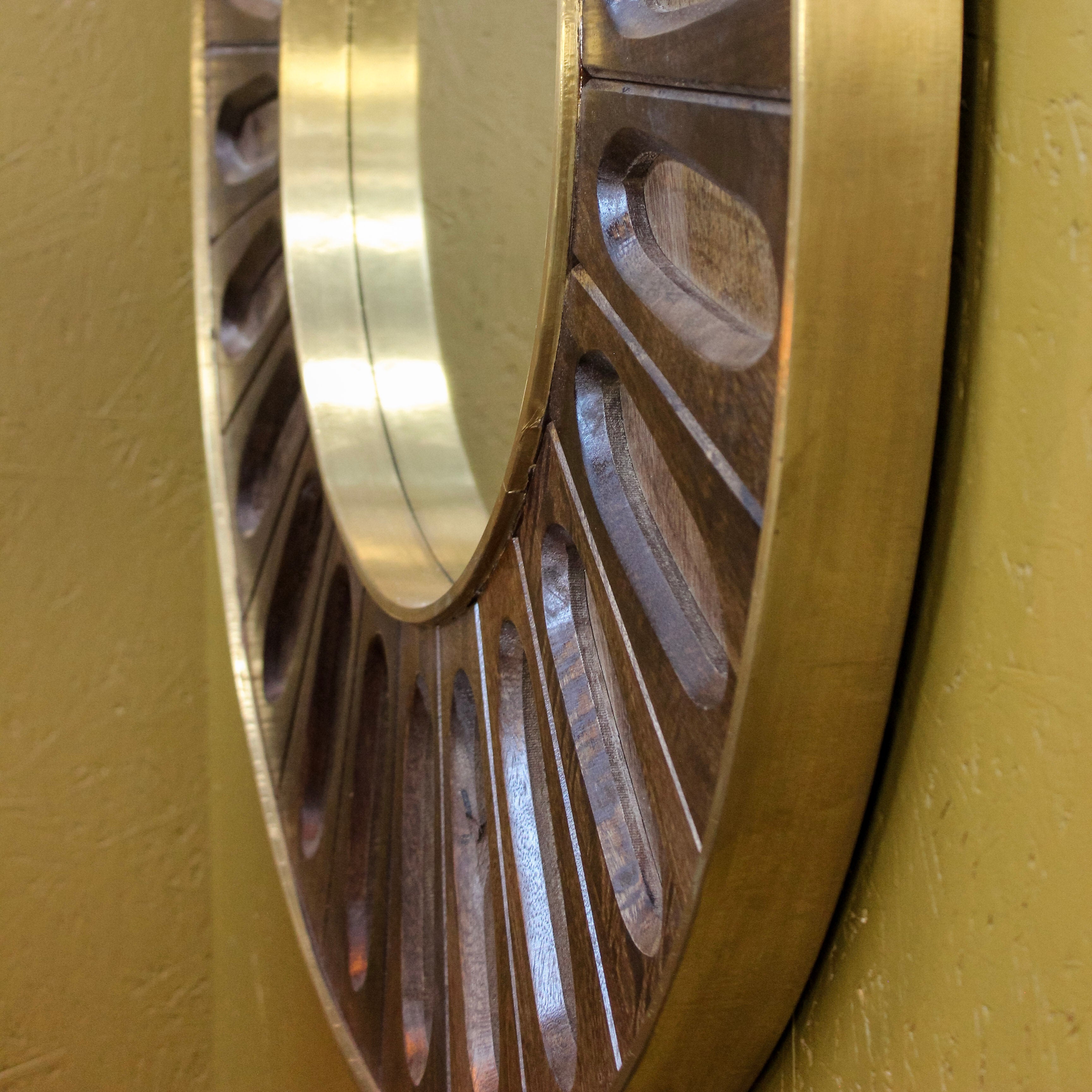 Mandra Wooden Carved Design Mirror