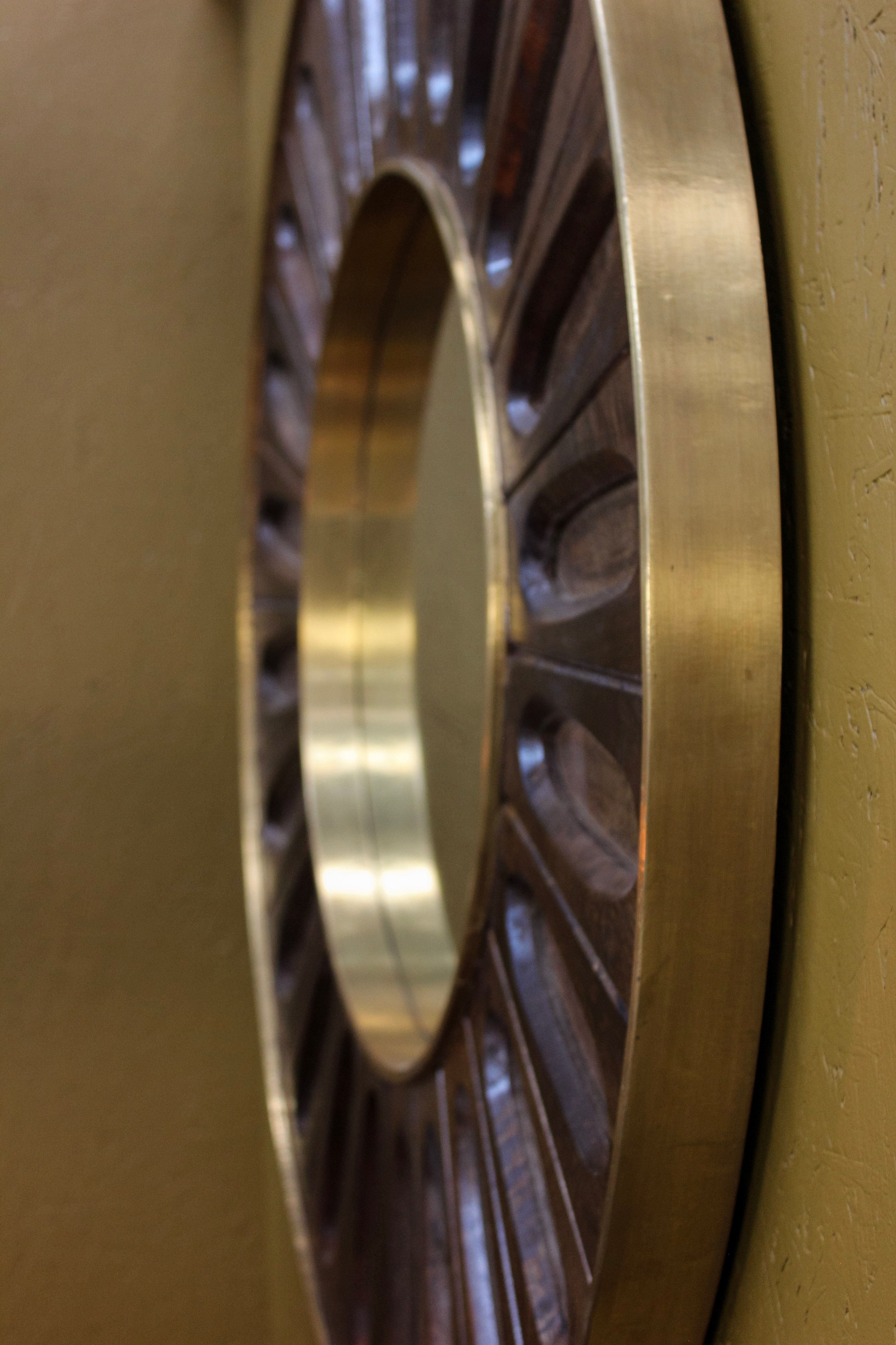 Mandra Wooden Carved Design Mirror