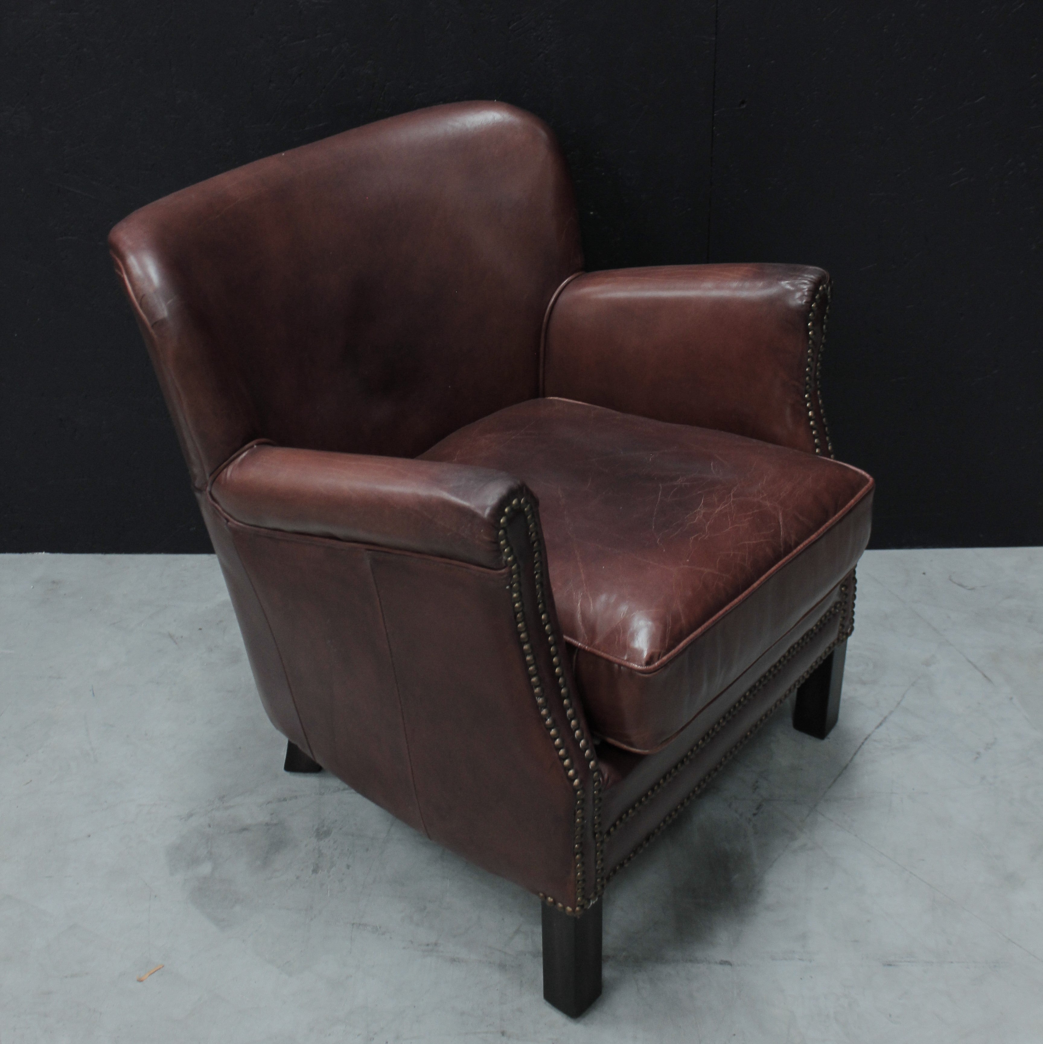 Marlborough Brown Leather Club Chair