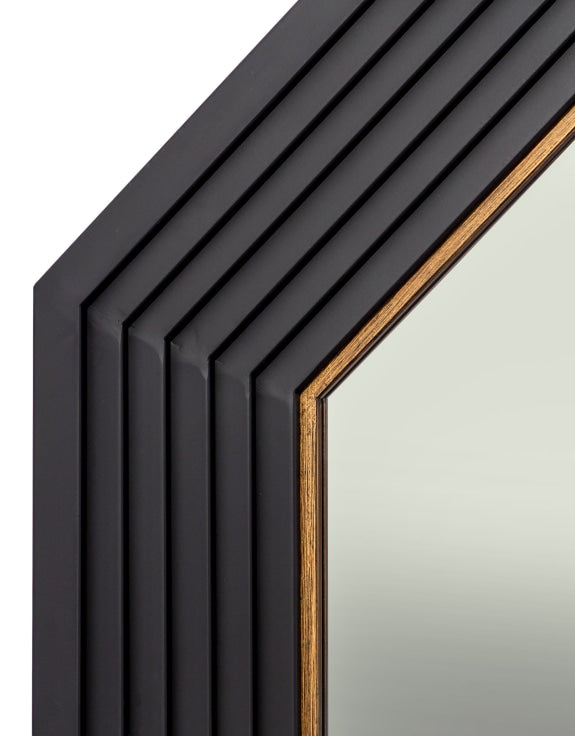 Octagonal Knightsbridge Black & Gold Wall Mirror