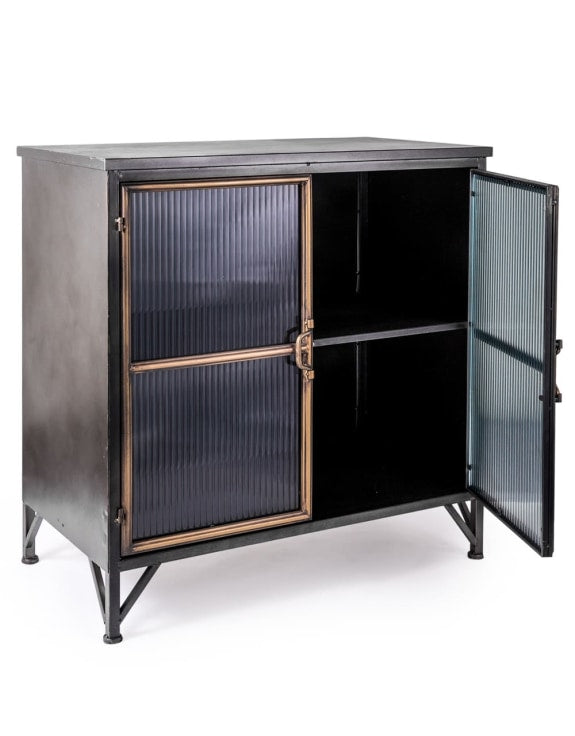 Orson Licorice Black and Antiqued Gold Cabinet
