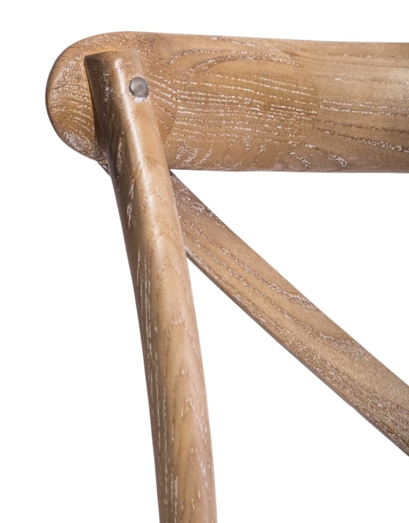 Vintaged Reclaimed Elm Cross-Back Dining Chair