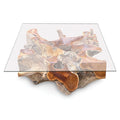 Root Square Java Coffee Table 90x90cm Glass