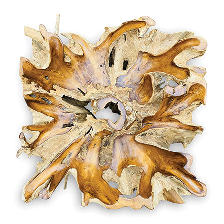 Root Square Java Coffee Table 90x90cm Glass