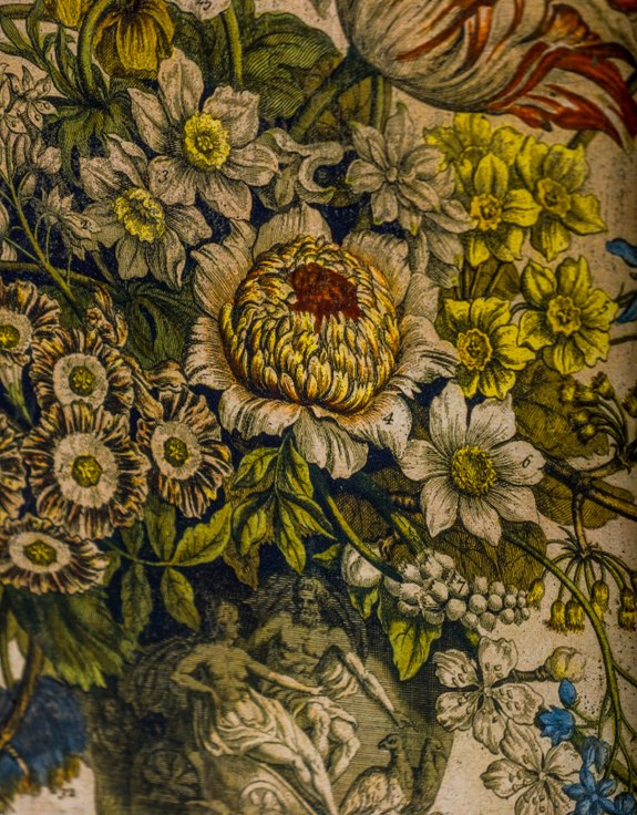 Soho Set of 2 Antiqued White Framed Floral Prints