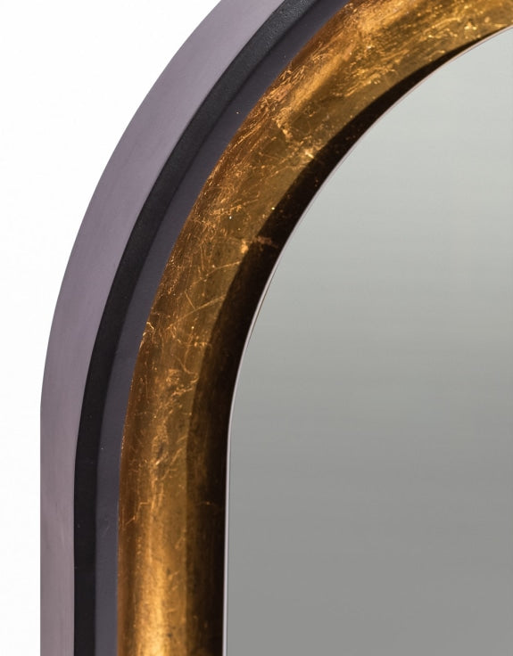 Soho Black & Gold Round Arched Wall Mirror