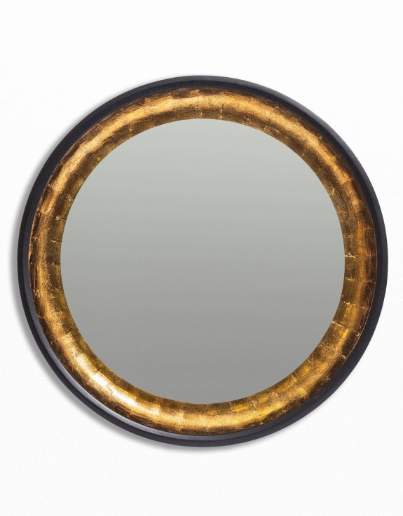 Soho Black & Gold Round Wall Mirror