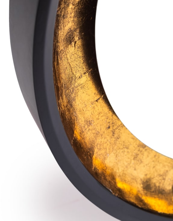 Soho Black & Gold Round Wall Mirror