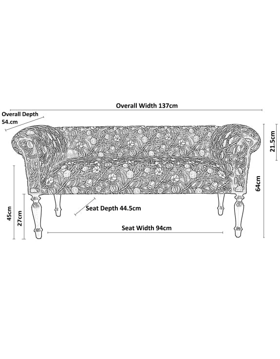 Standen Occasional Sofa in William Morris Citrus Fruit