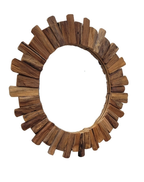 Teak 80cm Sun Mirror
