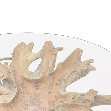 Java Root Round Coffee Table With 90cm Glass