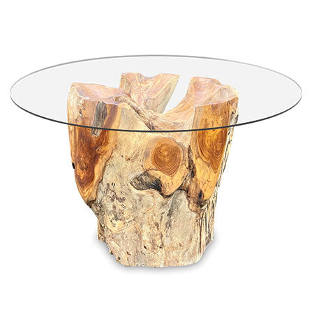 Java Root Round Coffee Side Table With 70cm Glass