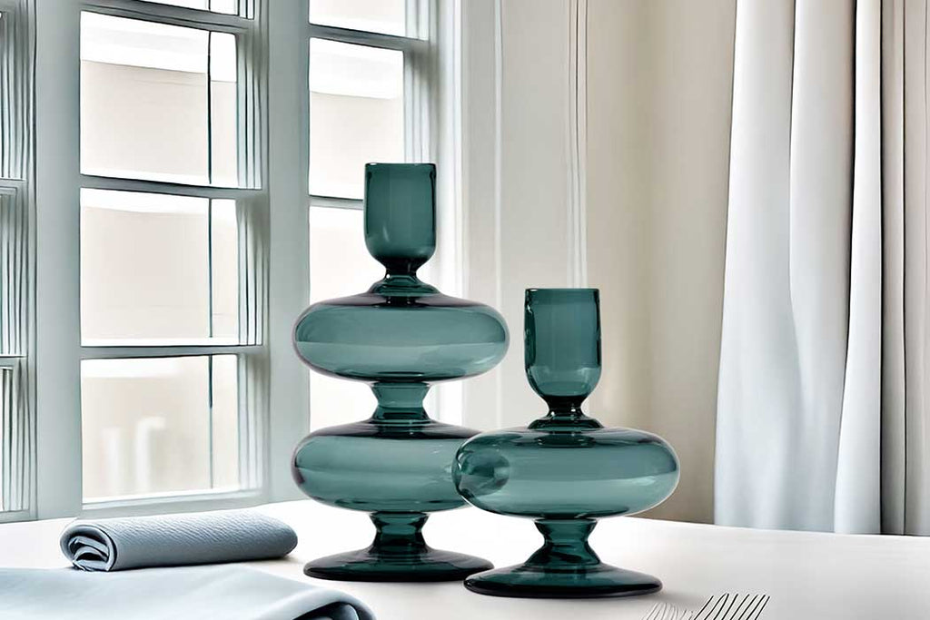 Teal Candle Holder Large