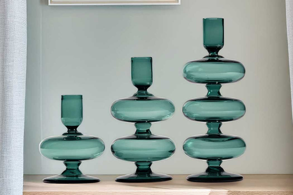 Teal Candle Holder Medium