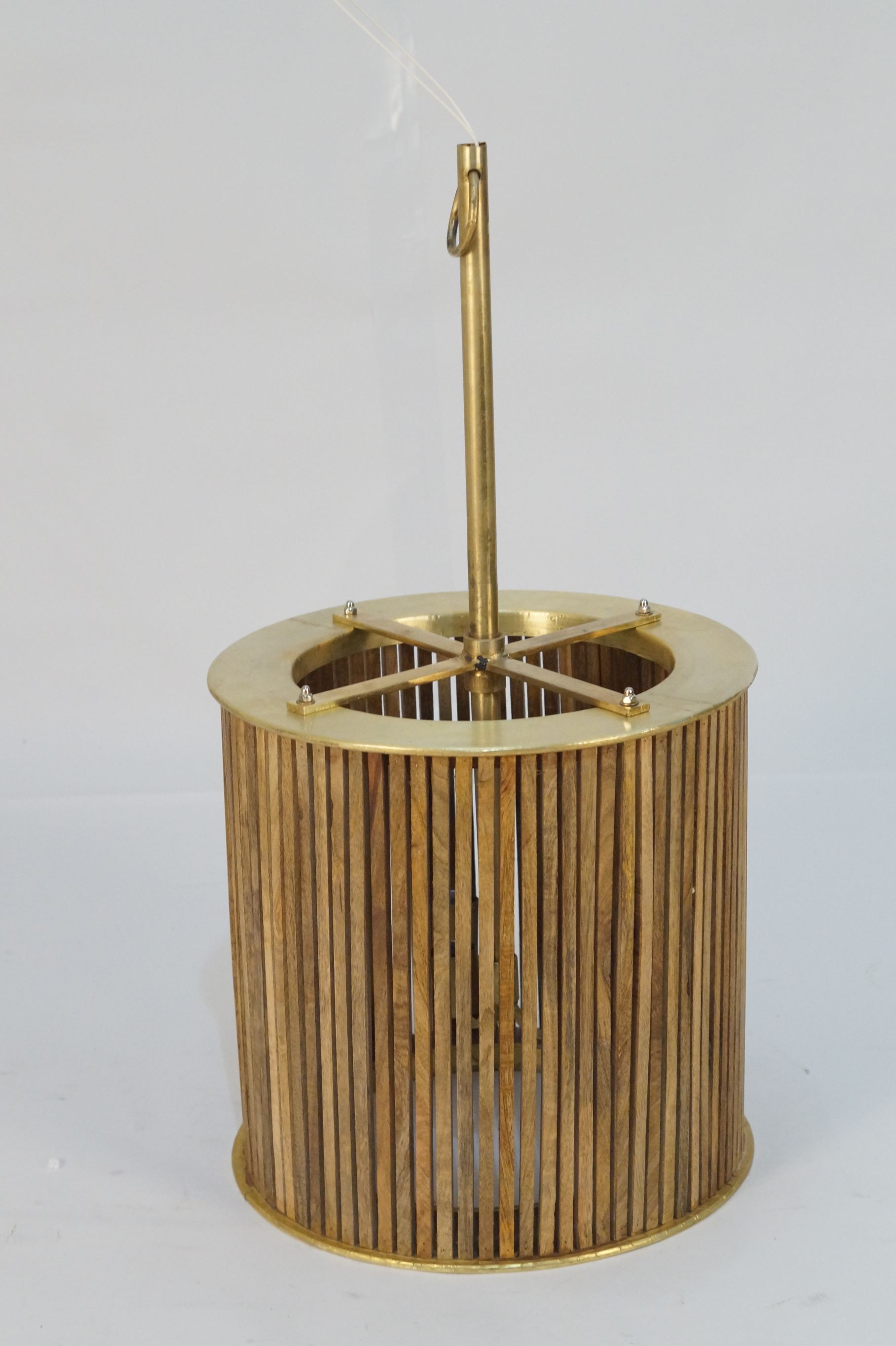 Tova Wooden Slatted Round Pendant Lamp - Small  *SPECIAL OFFER