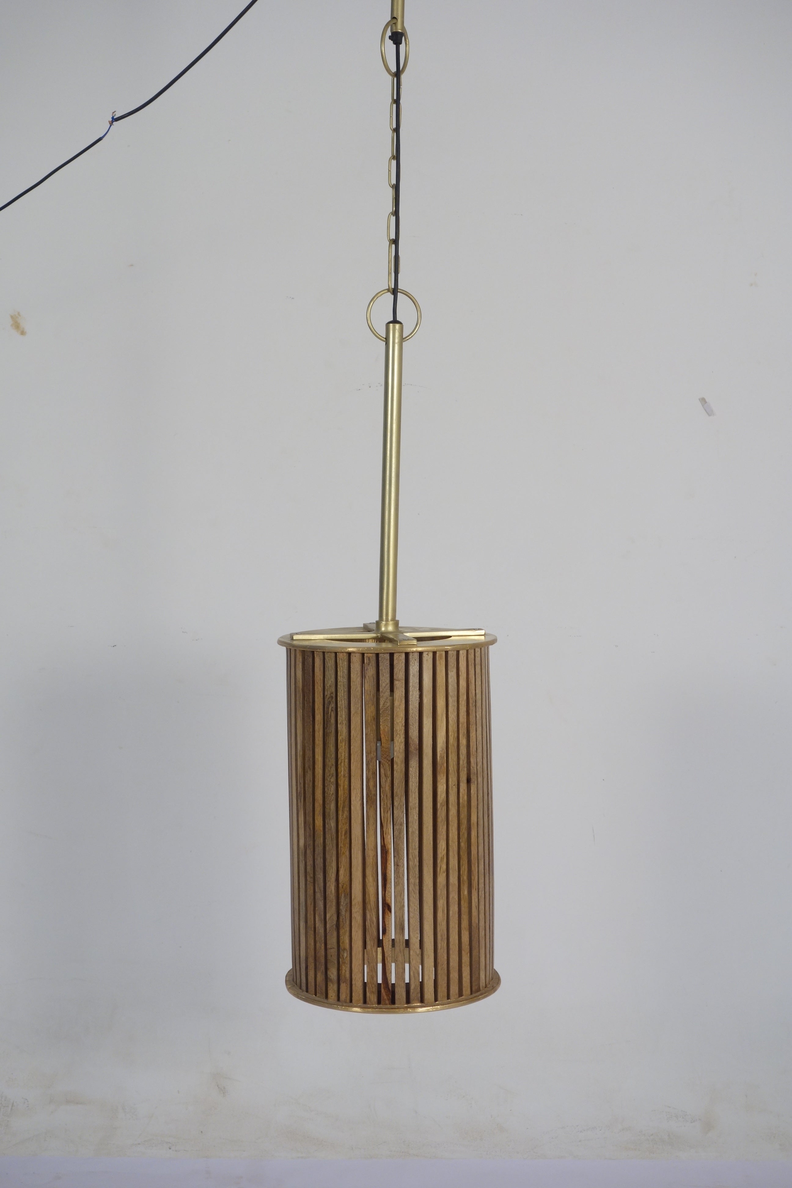 Tova Wooden Slatted Round Pendant Lamp - Small Narrow *SPECIAL OFFER