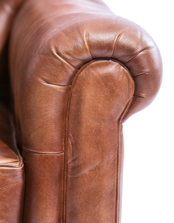 Marlborough Vintaged Leather Chesterfield Armchair