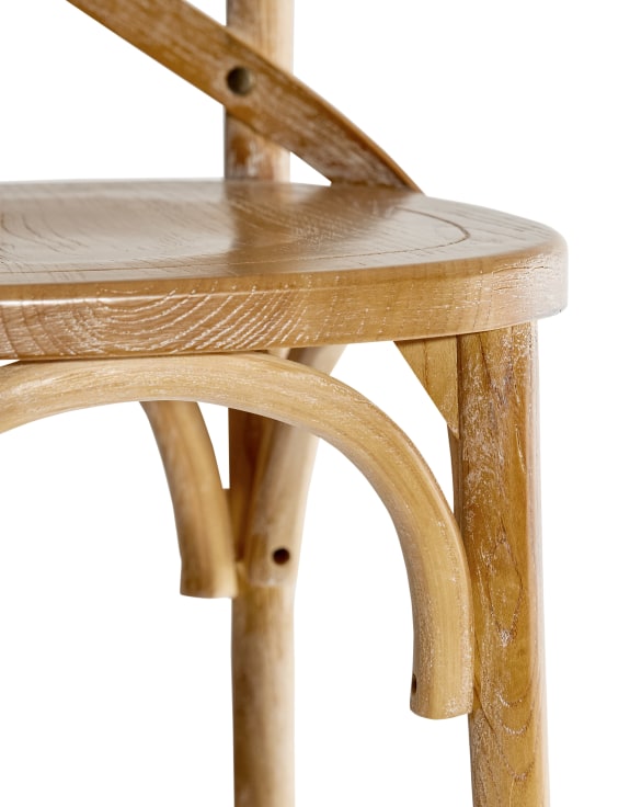Vintaged Reclaimed Elm Cross-Back Bar Stool
