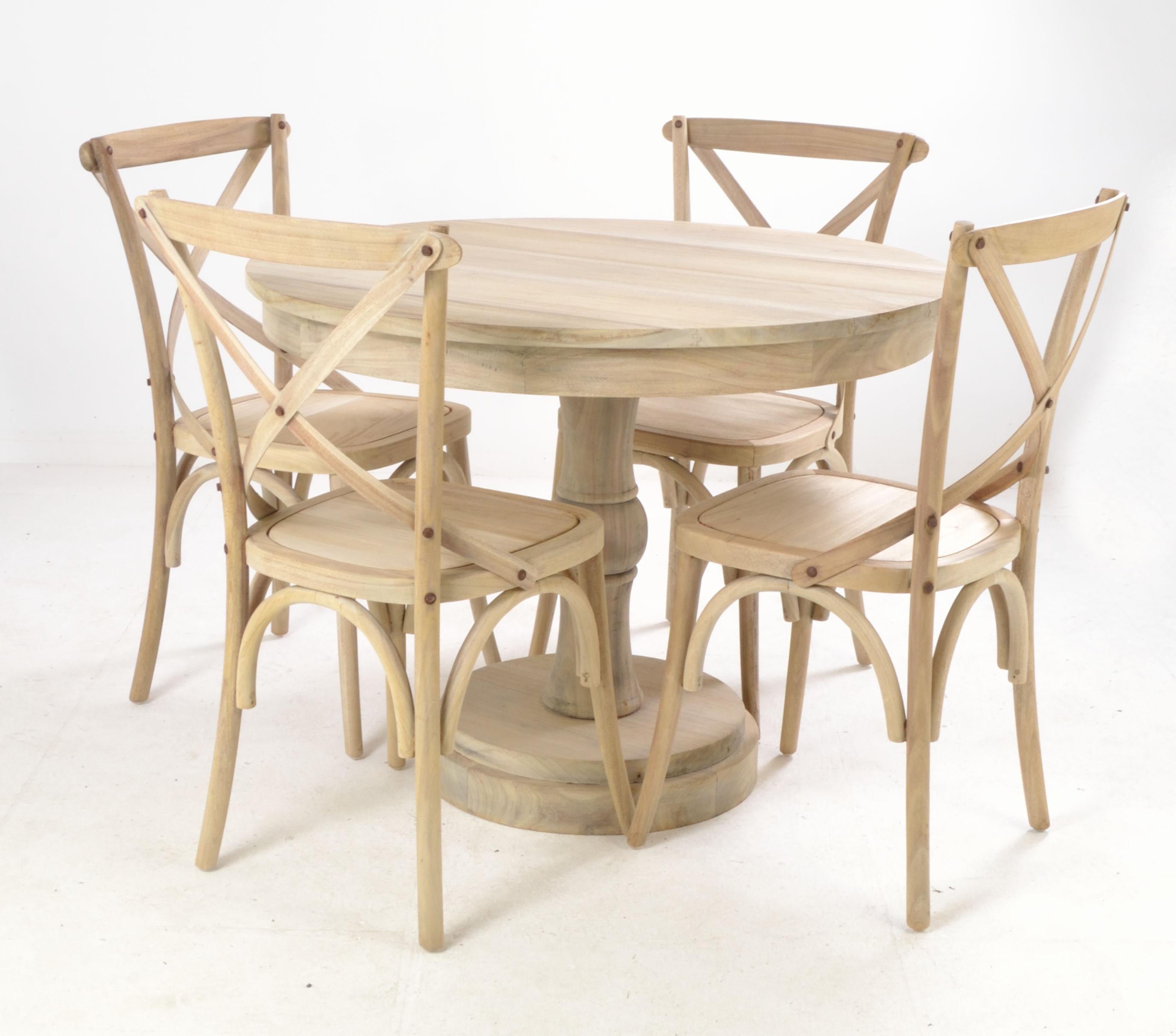 Vintaged Solid Base Round Table