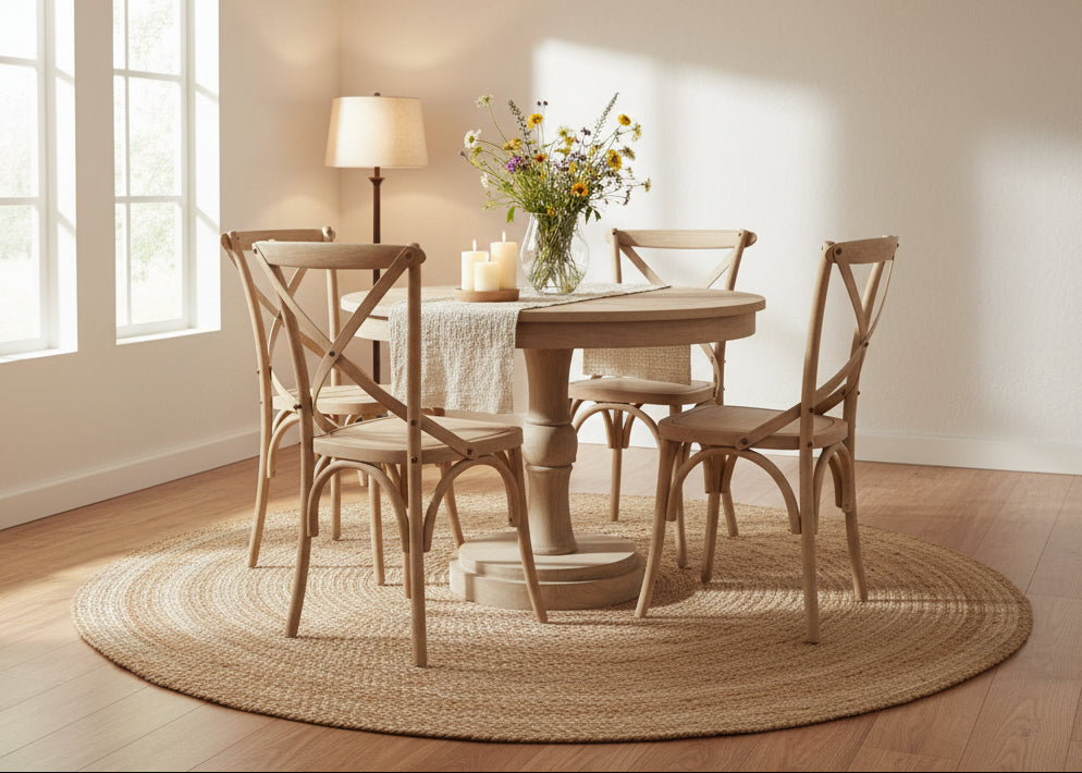 Vintaged Solid Base Round Table
