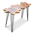 Teak Root Slice Console Table