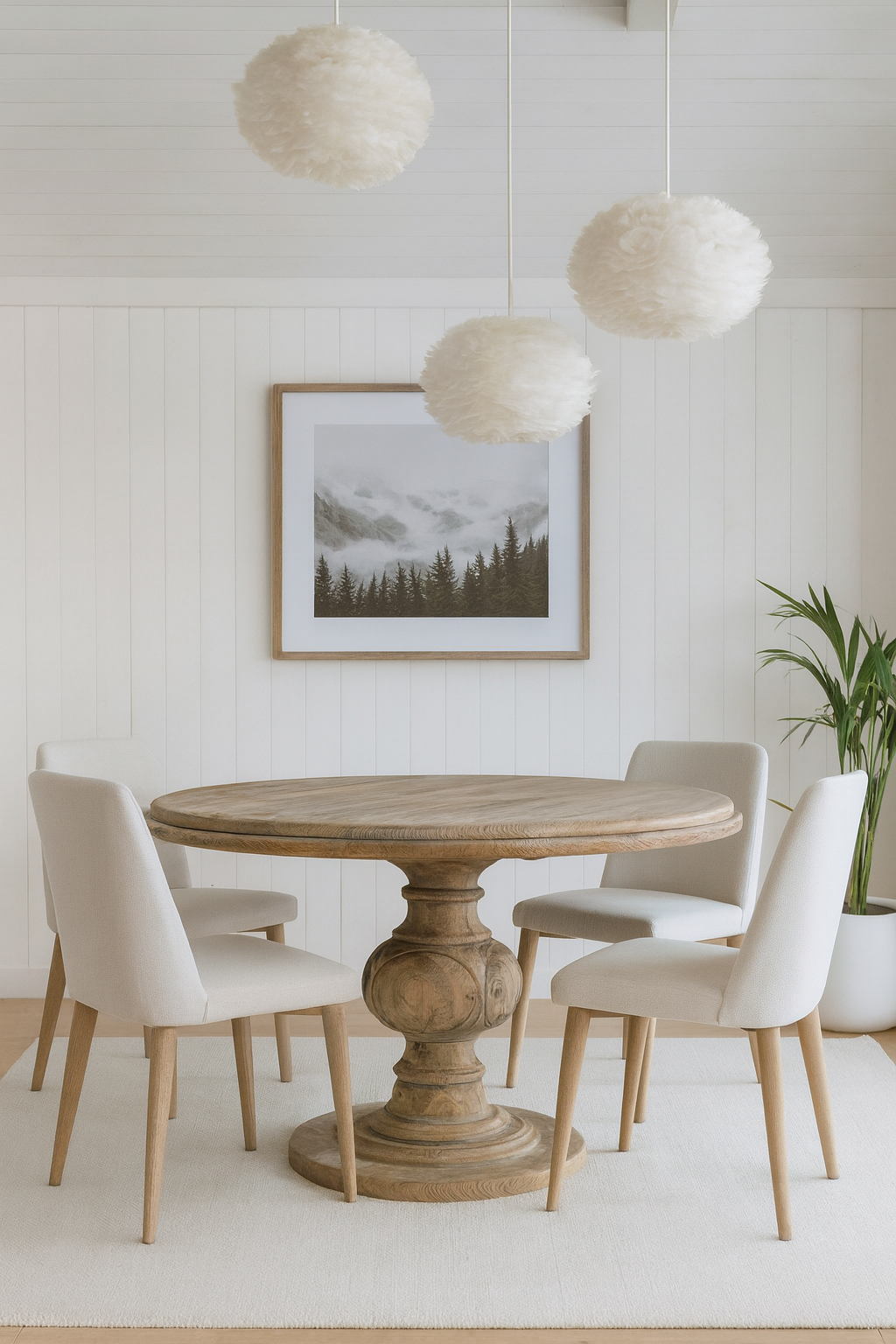 Hartwell Vintaged Round Pedestal Dining Table