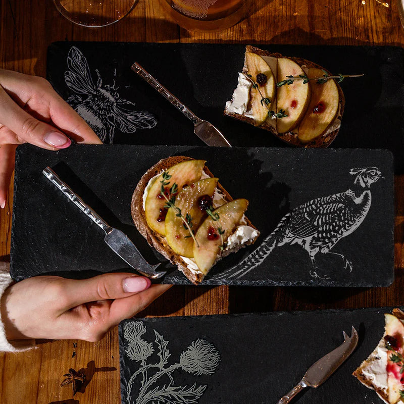 Mini Slate Board and Knife Set - Pheasant