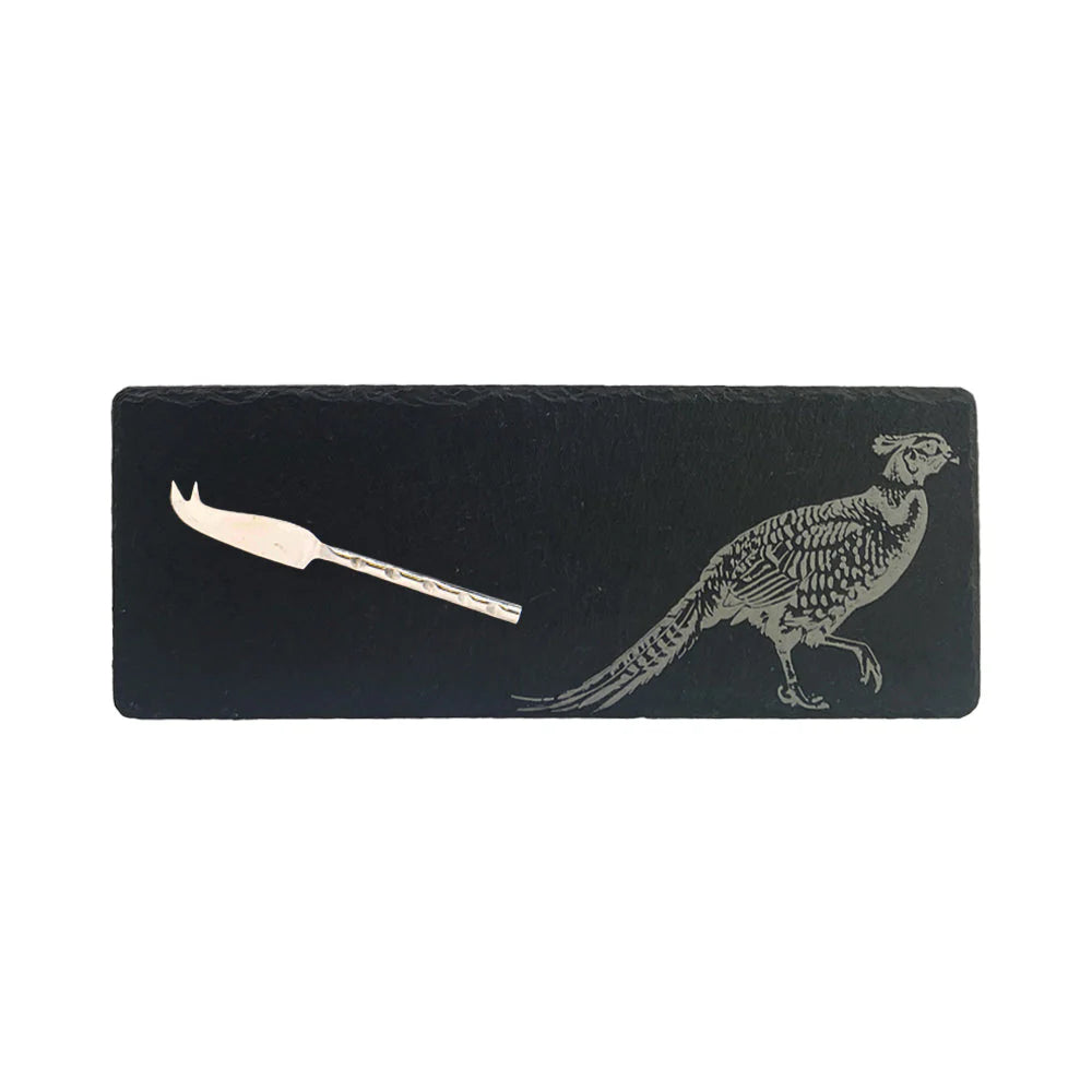 Mini Slate Board and Knife Set - Pheasant