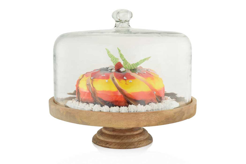 Glass Domed Pedestal Cloche - Large