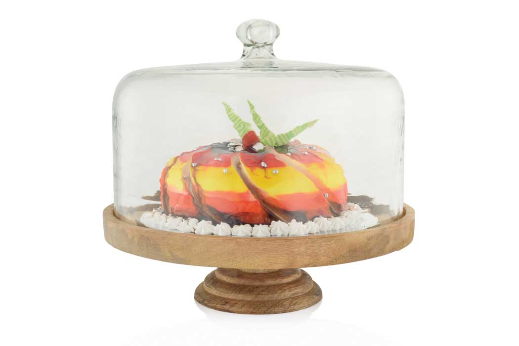 Glass Domed Pedestal Cloche - Large